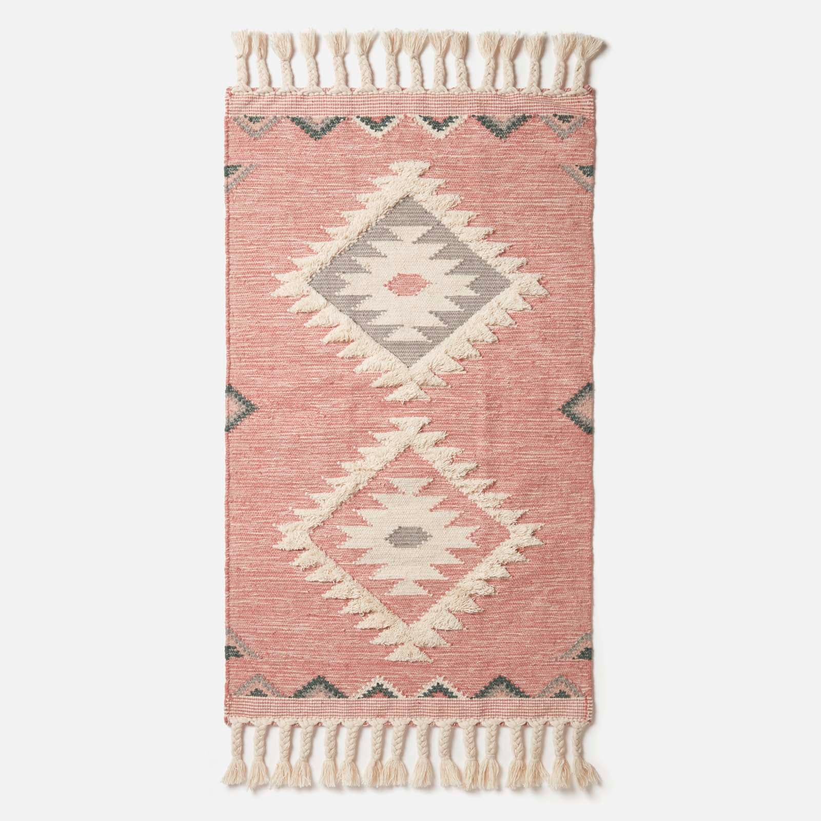 Pali Pink Kilim Wool Rug | 150cm x 95cm | Pink