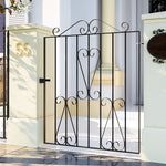 85 W×104cm H Modern Metal Garden Gate Metal Entry Gate With Scroll Design