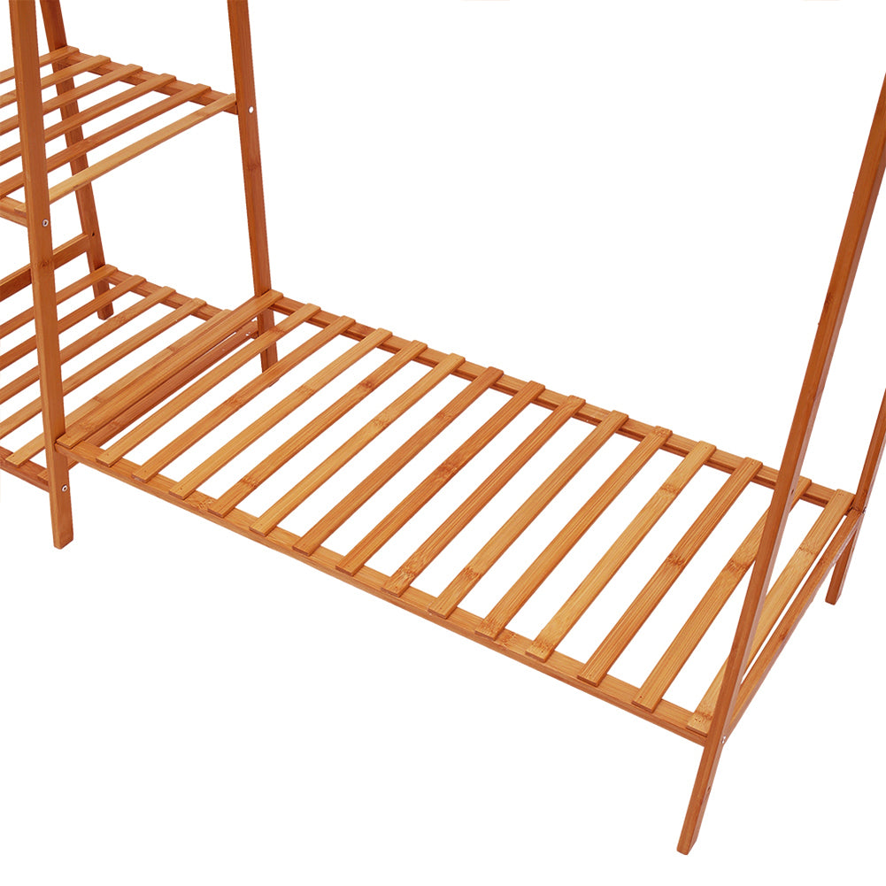 Bamboo Bedroom Garment Clothes Rack | Small | Brown