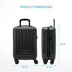 55x35x20cm Cabin Carry Bag Hard Shell Suitcase 100+ Airline Approved | Cabin | Black