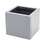 Zinc Galvanized Steel Planter Box With Drainage Hole –square Raised Planter Box Outdoor Balcony Garden Trough Pot | Small | Light Grey