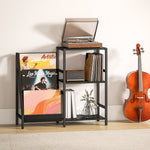 Record Player Stand, 3-tier Side Table With Vinyl Record Storage | Black