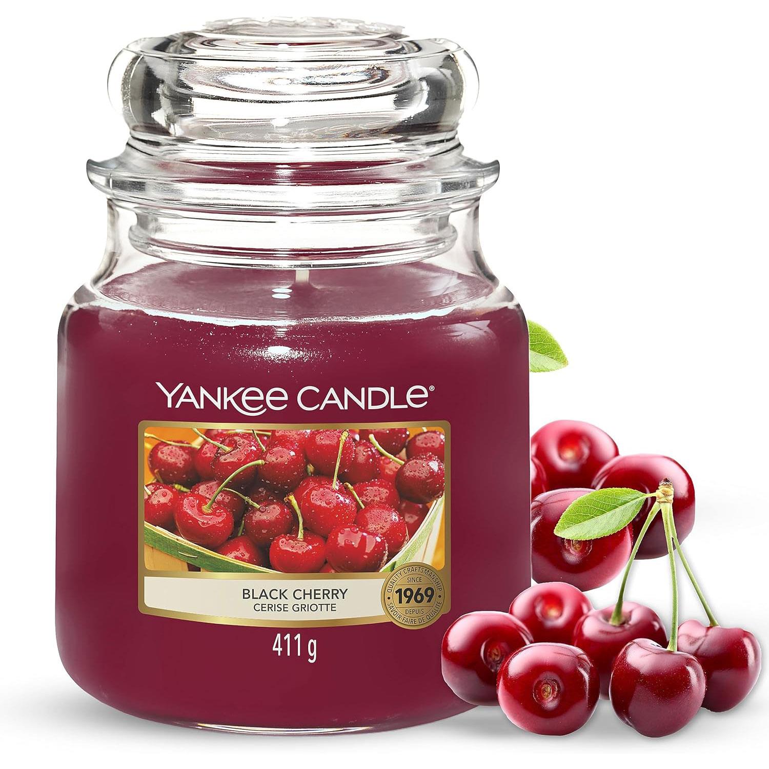 Yankee Candle Original Medium Jar Scented Candle - Black Cherry, 411g