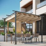 3x3m Outdoor Pergola Metal Gazebo Porch Awning Canopy | Beige