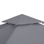 3x3m Gazebo Top Cover Double Tier Canopy Replacement | Dark Gray