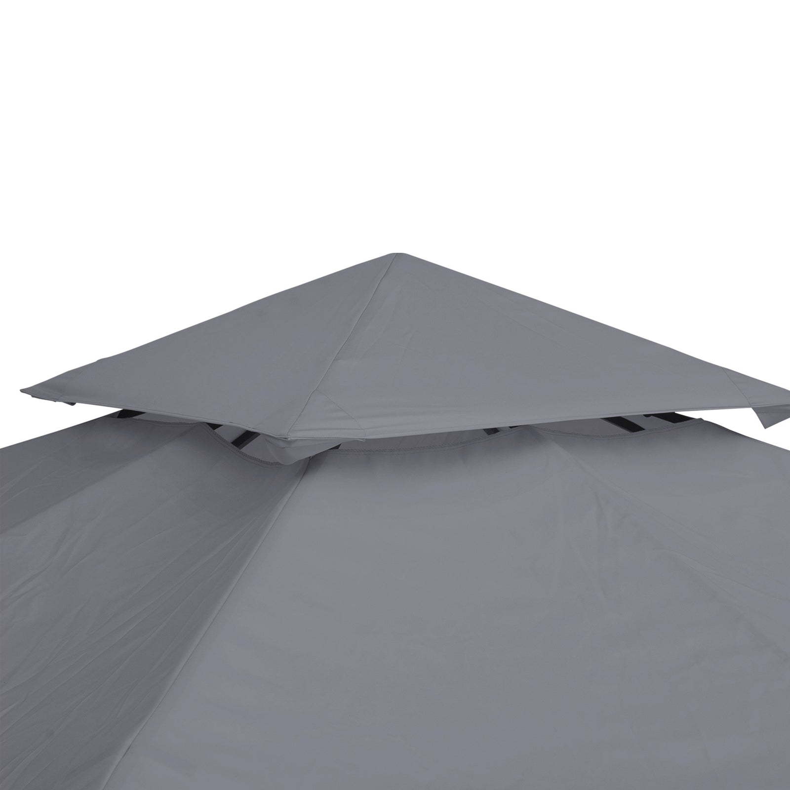 3x3m Gazebo Top Cover Double Tier Canopy Replacement | Dark Gray