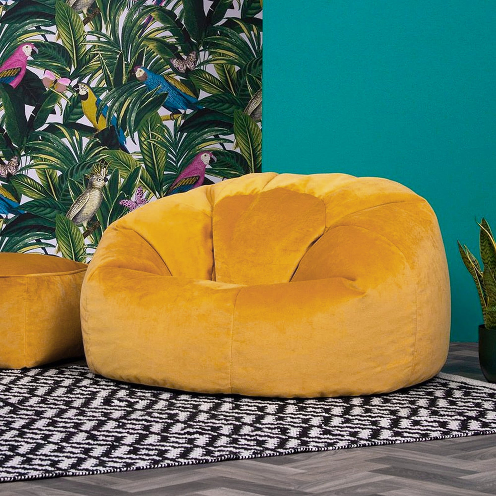 Aurora Velvet Bean Bag | Yellow