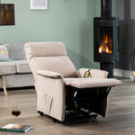 Milan Electric Lift Assist Rise And Recline Chair | Cappuccino