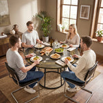 Round Dining Table For 4-6 Space Saving 120 Cm | Rustic Brown