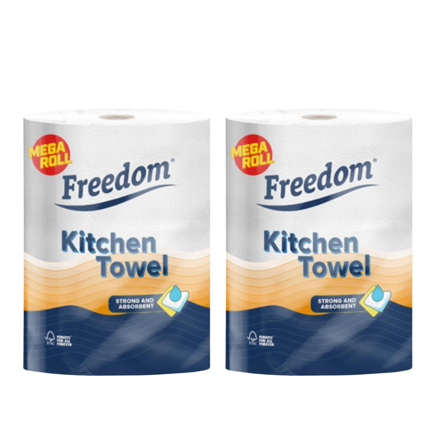 Rhino Jumbo Luxury Kitchen Towel Roll Strong & Absorbent 6 Roll | Set-of-2