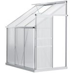 6x4ft Lean-to Polycarbonate Greenhouse W/ Roof Vent