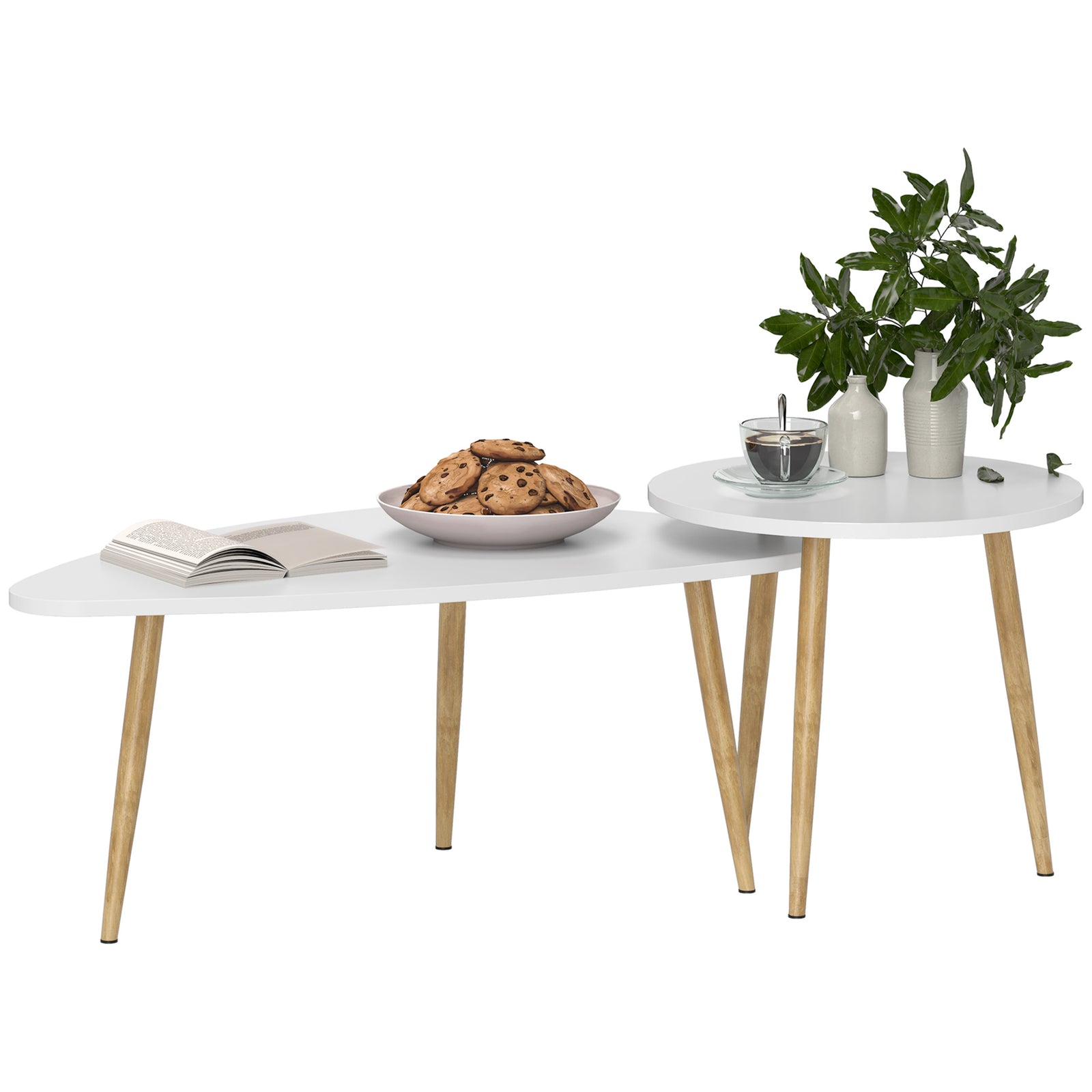 Coffee Table Set Of 2, Nesting End Side Tables