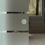 90cm Sliding Glass Door Set Frosted Stripe W/ Handle