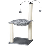 83cm Cat Tree Tower W/ Sisal Scratching Post Hammock Toy Ball - Grey