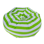 Striped Pleated Round Floor Cushion | 40cm x 40cm | Green