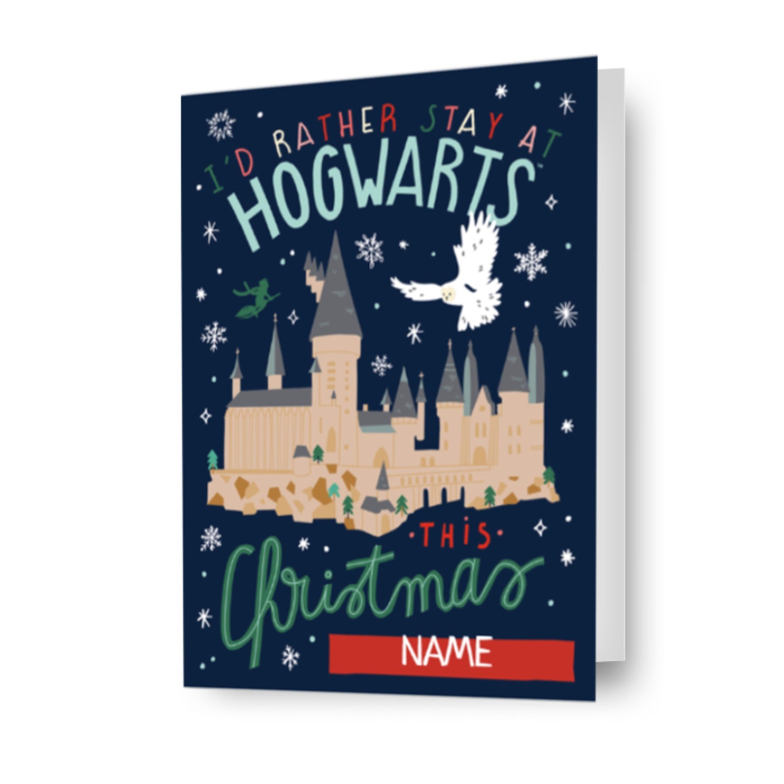Personalised Any Name 'hogwarts' Christmas Card Official Product