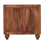 Solid Wood Arco Groove Sideboard, 2 Doors And 2 Shelves, Dark Brown