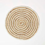 Natural & Cream Spiral Jute Handwoven Round Placemats Set Of 4