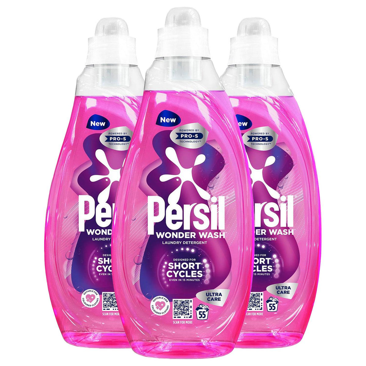 Wonder Wash Liquid Laundry Detergent Bio Ultra Care 55 Washes 1.485l | Set of 3