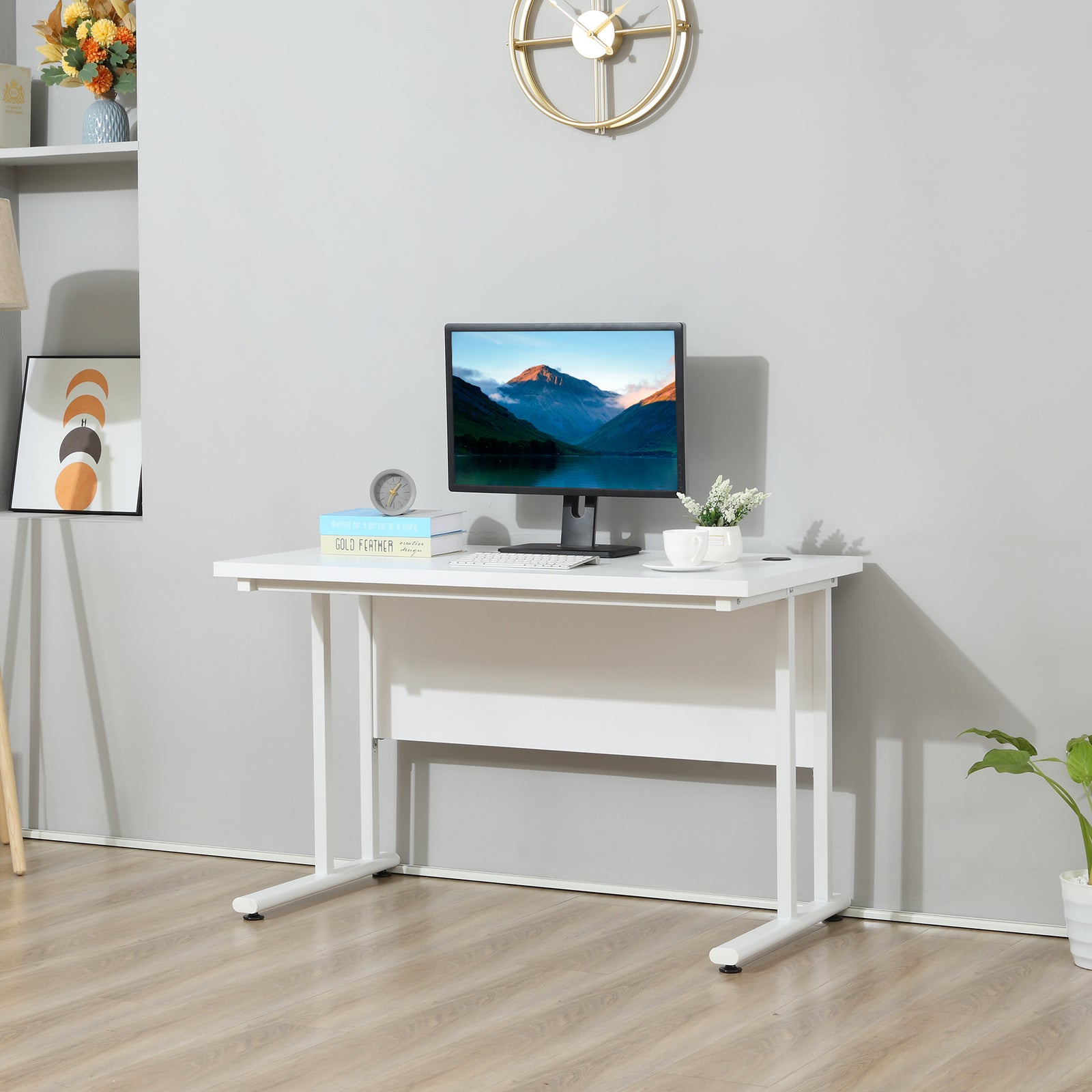 Home Office Desk With Cable Management