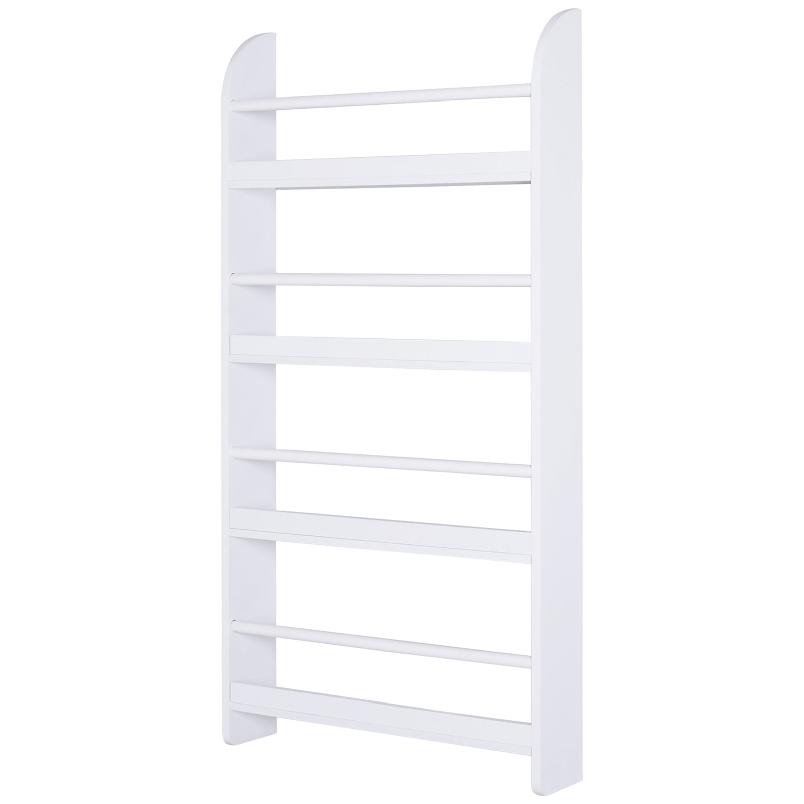 Wall Mounted Or Standing 4 Tier Wood Book Shelf Water Resist