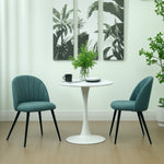 Set Of 2 Dining Chairs With Shell Backrest And Padded Seat | One Size | Green