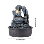 Tabletop Waterfall Fountain With Led Lighting For Meditation Decor