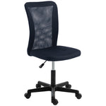 Armless Office Chair, Swivel Desk Chair W/ Adjustable Height | Dark Grey