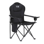 Premium Camping Chair - Thick Padded Folding Chair For Adults With Magazine Pocket, Cup Holder & Carry Bag - Lightweight 3kg - Heavy Duty Foldable Picnic Chair | Single | Jet Black