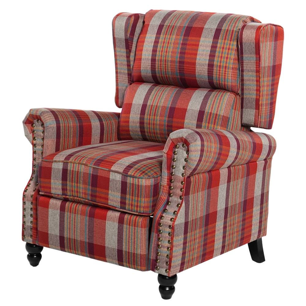 Elegant Wingback Recliner Armchair | Red