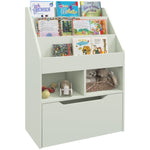 Kids Bookshelf, Toy Box W/ Storage Drawer, Wheels, For Bedroom | Green