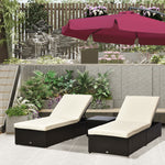 3-piece Sun Lounger Rattan Set