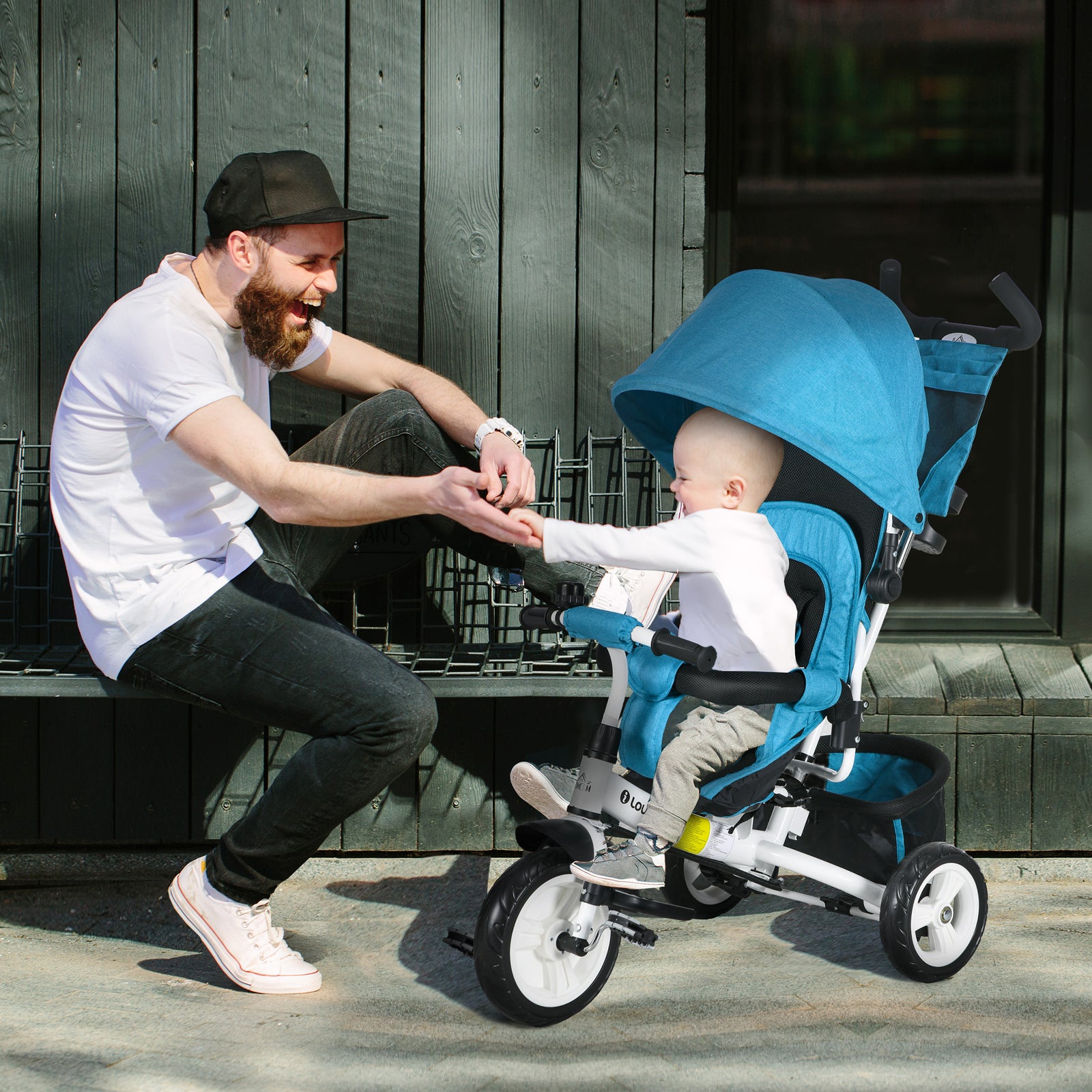 6 In 1 Kids Trike, Stroller With Parent Handle | Teal