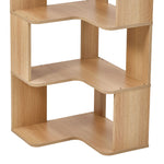 5-tier/6-tier Wooden L-shaped Corner Storage Shelf | Small Double | Natural