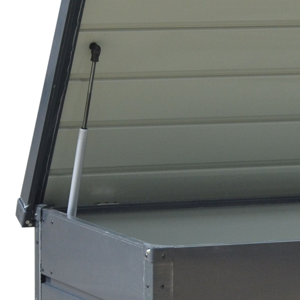 200l(72cm W X 62cm D) / 600l(165cm W X 70cm D) Lockable Metal Deck Box Outdoor Garden Storage Chest 63cm Height | Large | Dark Grey