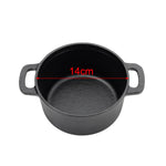 14cm/20cm Dia Mini Cast Iron Dutch Oven With Lid | Small | Black