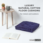 Cotton Plain Floor Cushion | 40cm x 40cm | Navy Blue