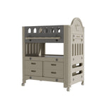 Mobile Baby Diaper Changing Table With 4 Drawers And Storage Shelf | Grey