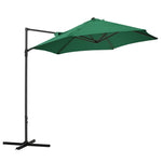 2.5m Cantilever Parasol W/ 360° Rotation, Cross Base | Green