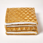 Geometric Triangle Velvet Throw | 130cm x 160cm | Mustard
