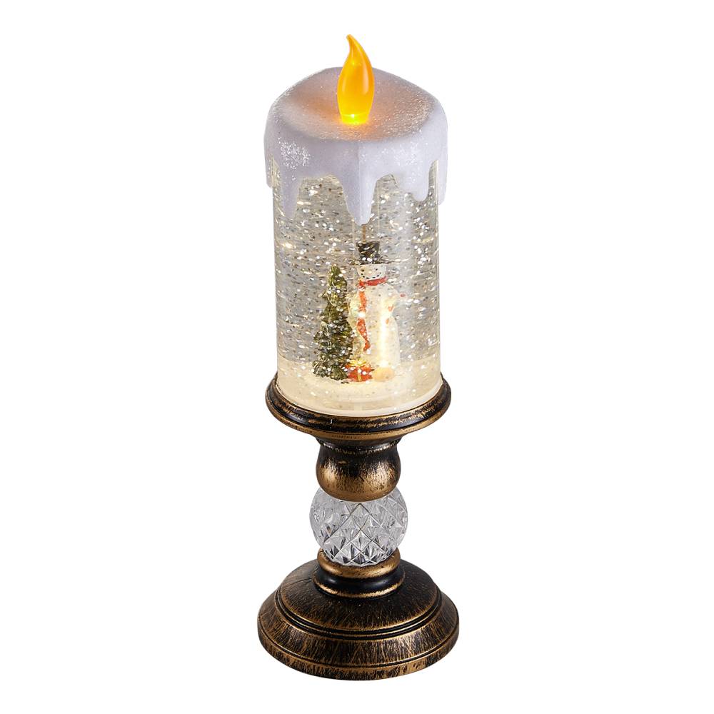 Christmas Led Candle Ornament With Snowman Design – Festive Holiday Decoration