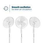 16 Inch Pedestal Fan White Oscillating