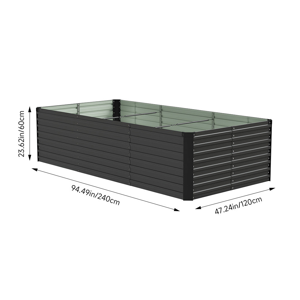 Large Metal Raised Garden Bed 240cm W X 120cm D X 60cm H