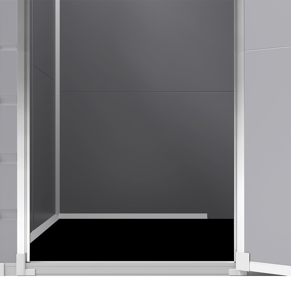 5x4ft Garden Plastic Storage Shed With Lockable Door | Large | Black & Grey