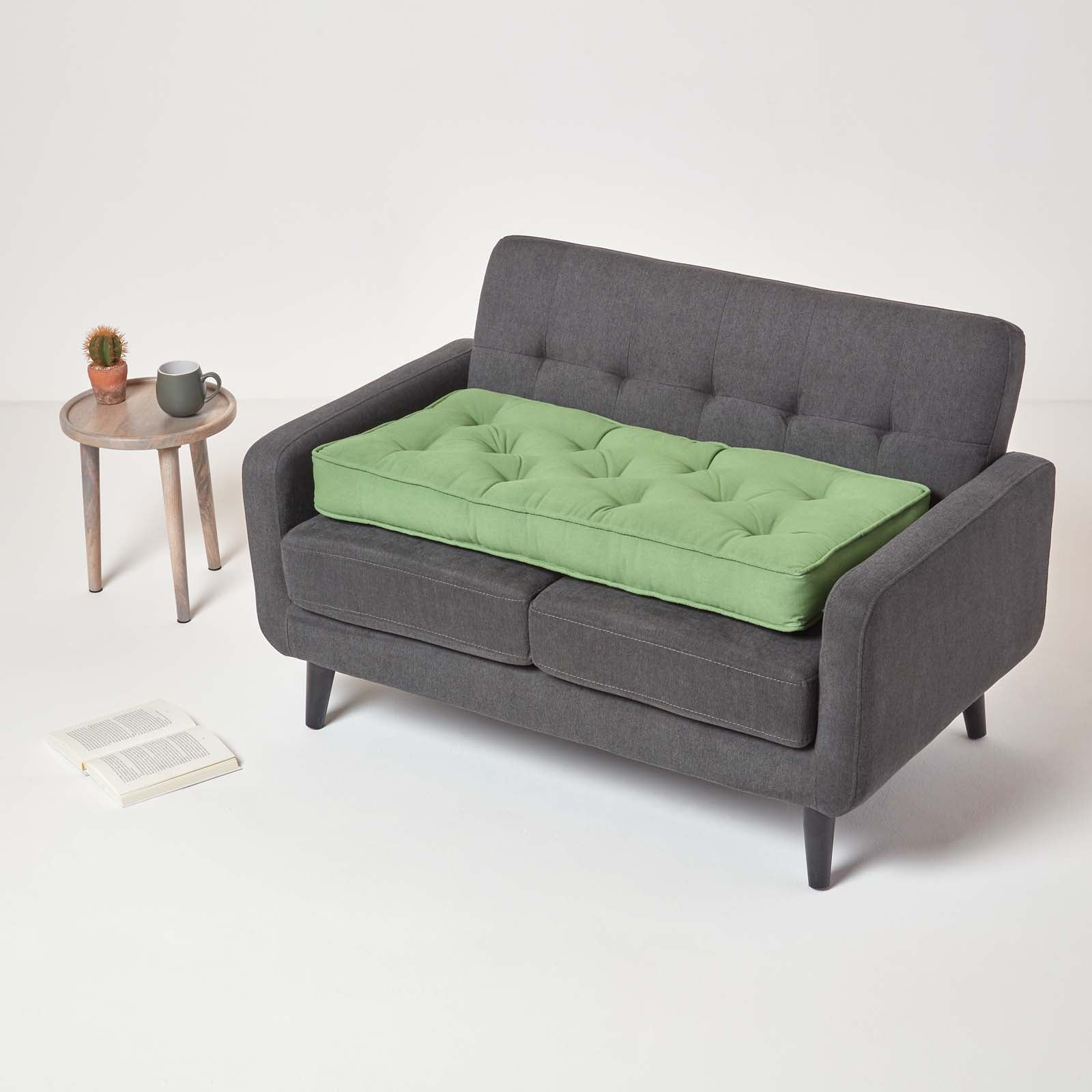 Cotton 2 Seater Booster Cushion | 50cm x 100cm | Forest Green