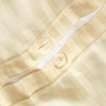 Egyptian Cotton Stripe Duvet Cover With Pillowcase, 330 Tc | Double | Pastel Yellow