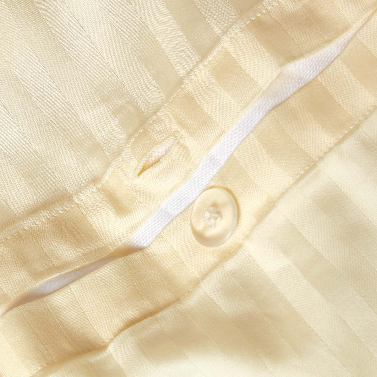 Egyptian Cotton Stripe Duvet Cover With Pillowcase, 330 Tc | King | Pastel Yellow