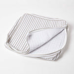 Quilted Cotton 3 Seater Orthopaedic Booster Cushion Cover | 50cm x 150cm | Grey & White