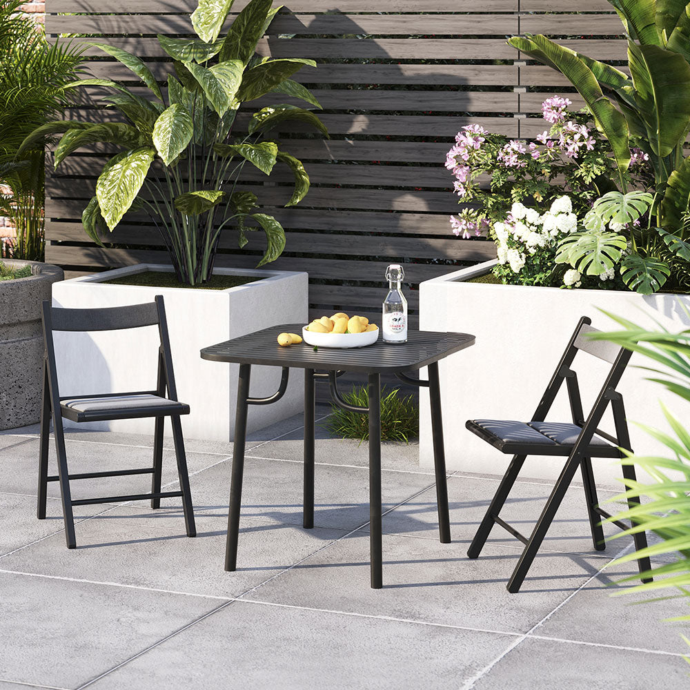 Square Outdoor Garden Metal Table - 80cm X 75cm H