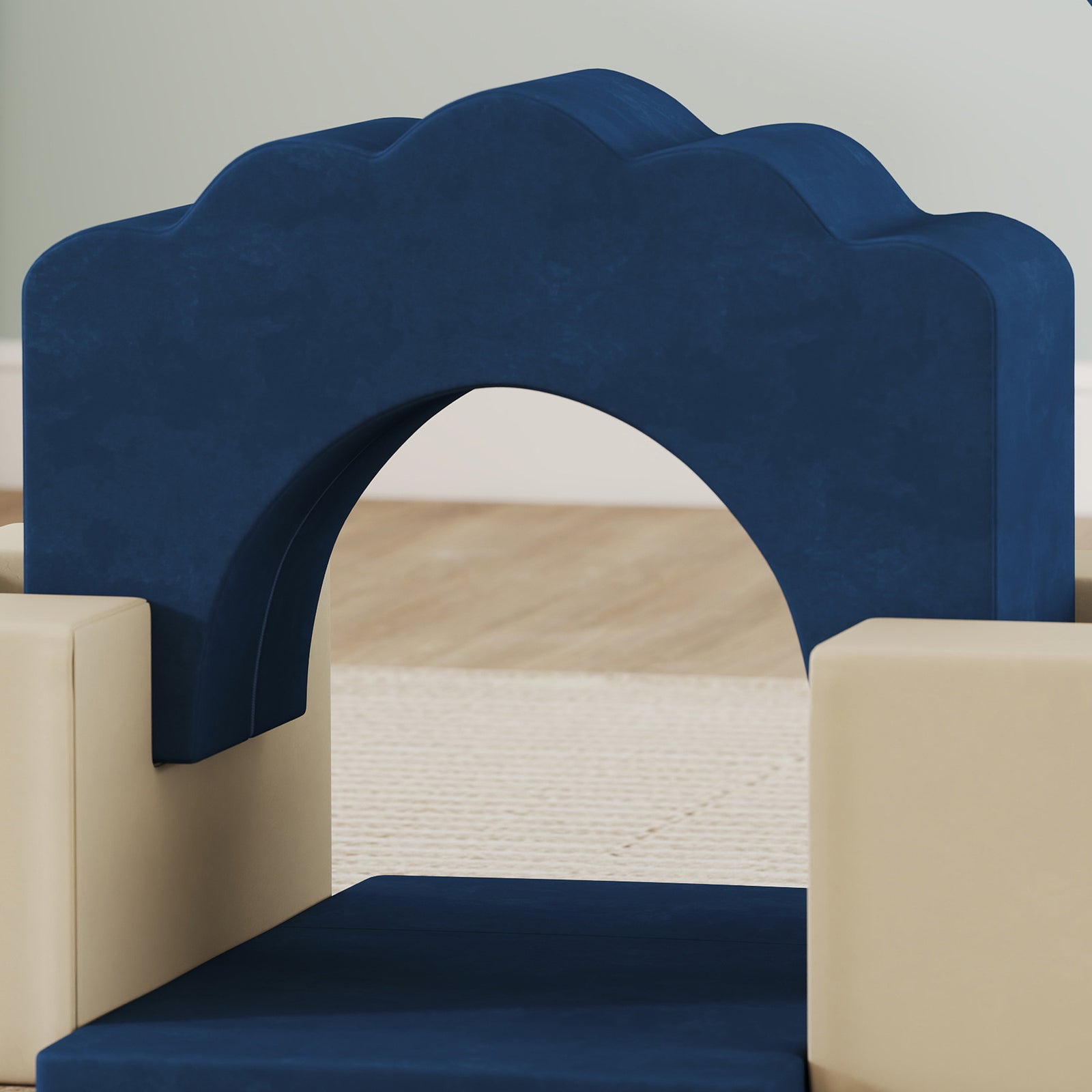 Kids Soft Play Set, 7 Piece Foam Climbing Blocks | Blue